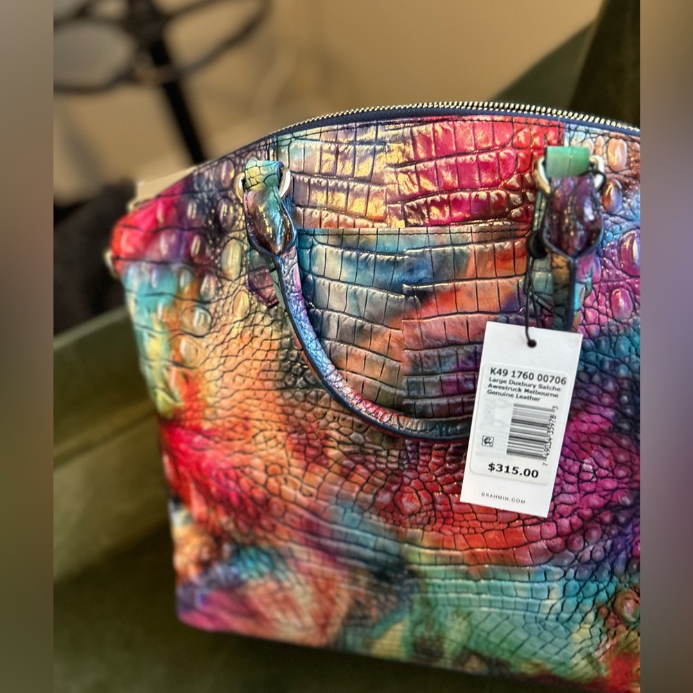New Brahmin bag beautiful colors goes with everything tag still in place
